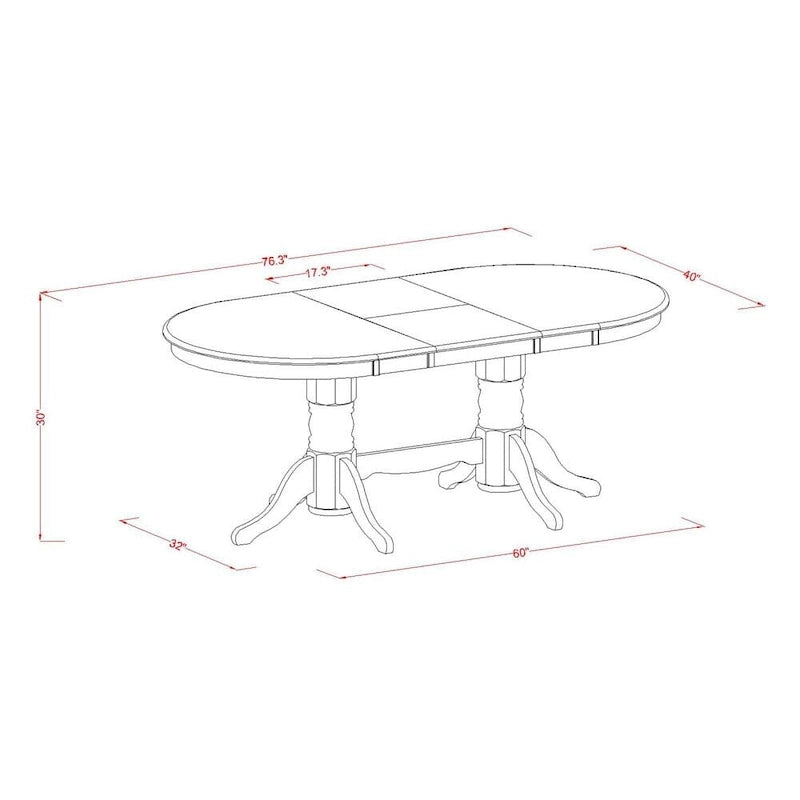 Set da tavolo moderno da 9 pezzi include un tavolo ovale in legno e 8 sedie da cucina, Quercia (Opzioni di seduta)