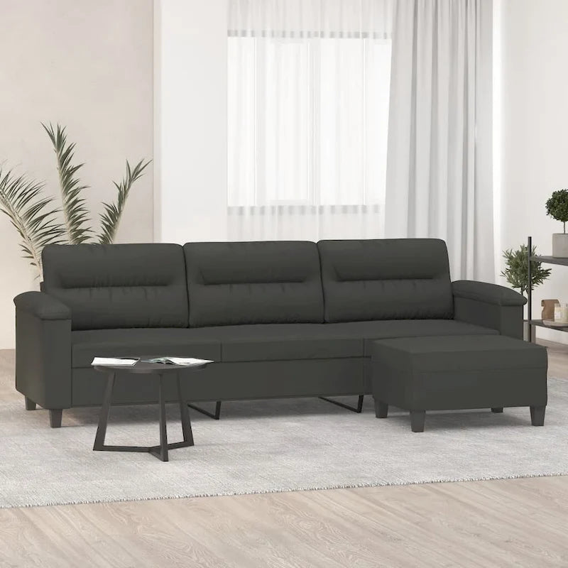 Poltrona moderna accentata rivestita con poggiapiedi in tessuto microfibra