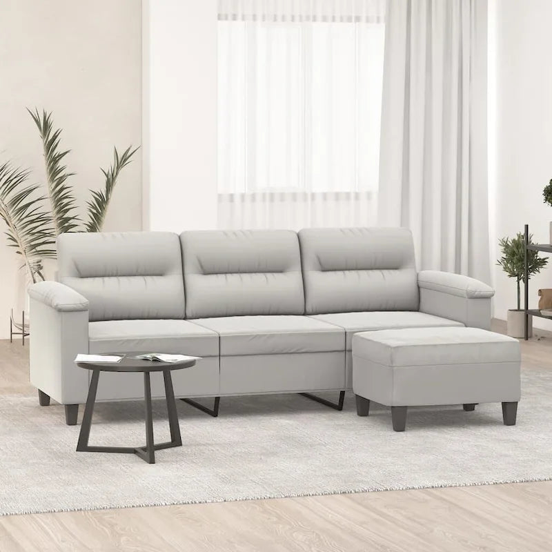 Poltrona moderna accentata rivestita con poggiapiedi in tessuto microfibra