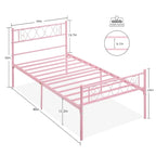 Struttura letto a piattaforma con testiera in ferro battuto "Sweet Heart"
