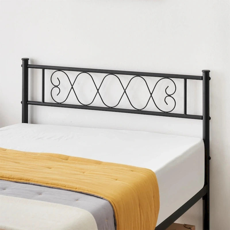 Struttura letto a piattaforma con testiera in ferro battuto "Sweet Heart"