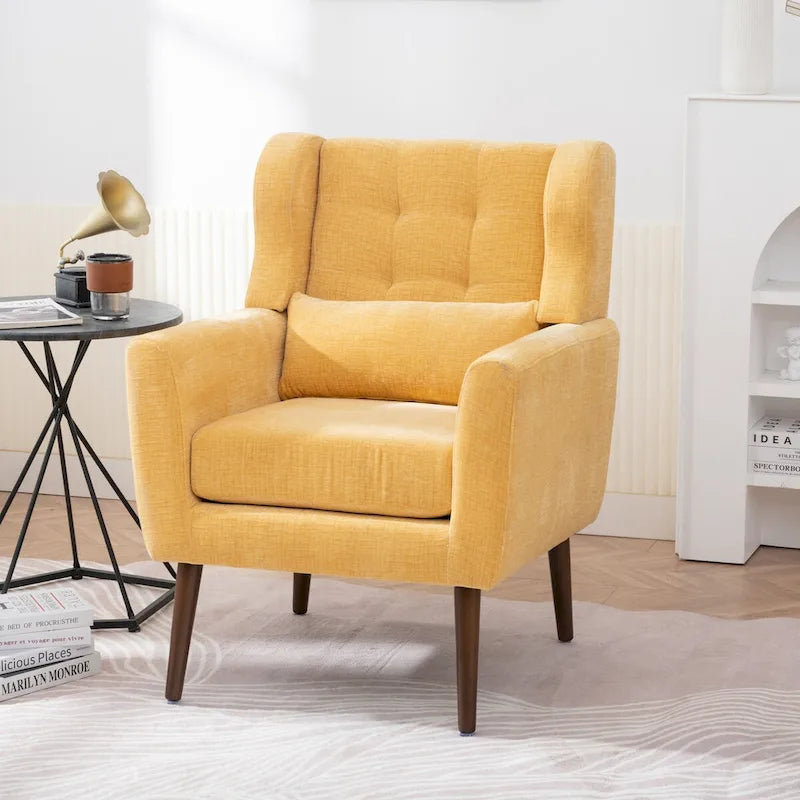 Poltrona d'accento moderna di metà secolo con cuscino lombare