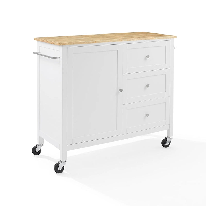 Isola/Carrello da cucina con piano in legno