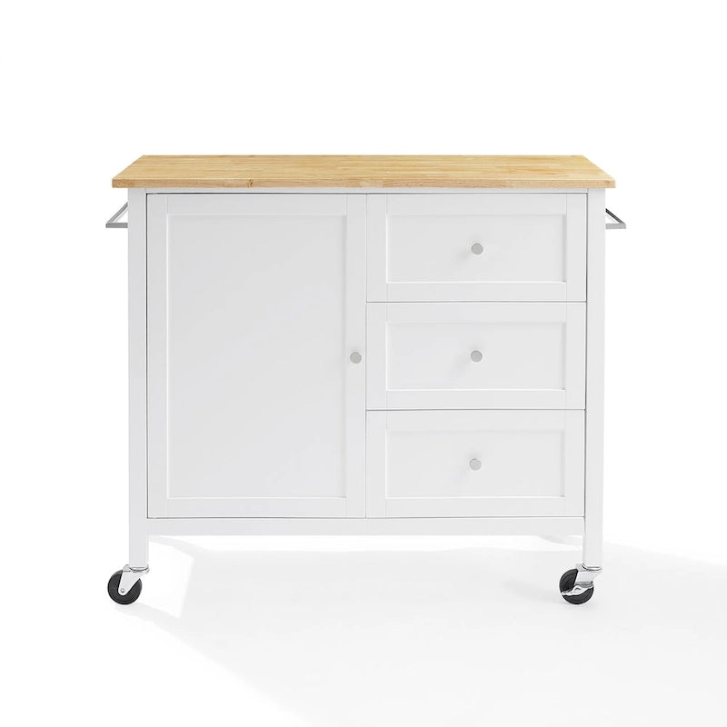 Isola/Carrello da cucina con piano in legno