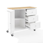 Isola/Carrello da cucina con piano in legno