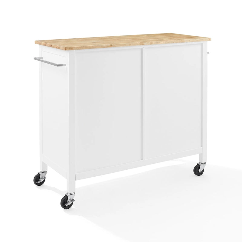 Isola/Carrello da cucina con piano in legno