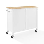 Isola/Carrello da cucina con piano in legno