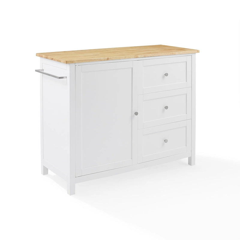 Isola/Carrello da cucina con piano in legno