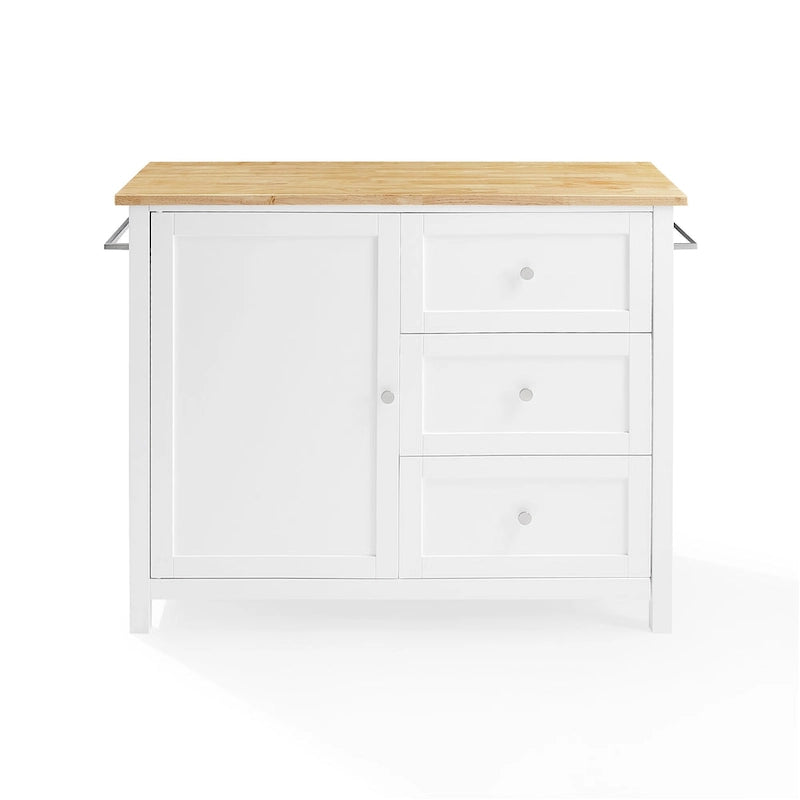 Isola/Carrello da cucina con piano in legno