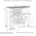 Isola/Carrello da cucina con piano in legno