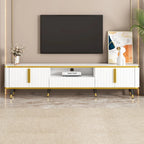 Mobile TV Minimalista di Lusso con Ripiano Aperto per TV Fino a 85 Pollici, Centro Intrattenimento con Armadietti e Cassetti