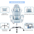 Sedia da Gaming Stile Racing, Sedia da Ufficio da Gaming Regolabile in Altezza in Pelle PU con Poggiatesta e Supporto Massaggiante Lombare