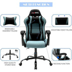 Sedia da Gaming Stile Racing, Sedia da Ufficio da Gaming Regolabile in Altezza in Pelle PU con Poggiatesta e Supporto Massaggiante Lombare