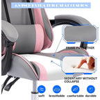 Sedia da Gaming Stile Racing, Sedia da Ufficio da Gaming Regolabile in Altezza in Pelle PU con Poggiatesta e Supporto Massaggiante Lombare